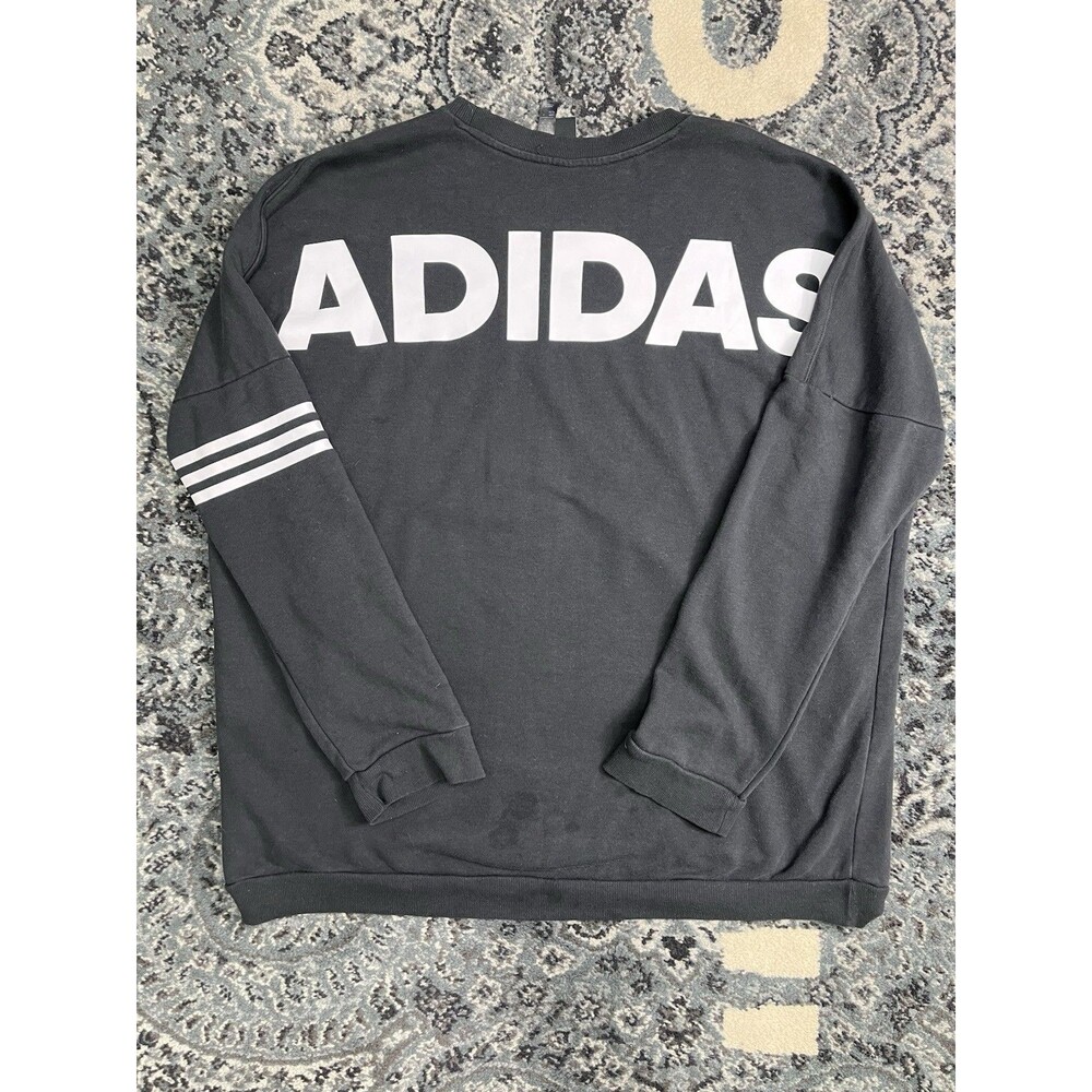 Adidas Women Crewneck Sweatshirt Size XL Black 3stripes